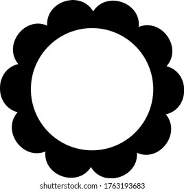simple logo in the shape of a black flower. setting logo.