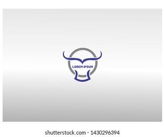 simple logo shape of a bull's head
