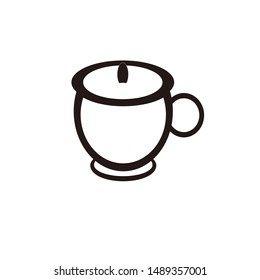 simple logo in the shape of a coffee cup