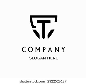 logotipo simple en forma de letra T