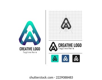 A simple logo with the shape of the letters "AA" contained within