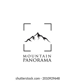 Simple logo in the shape of a mountain. Panorama themed logo