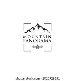 Simple logo in the shape of a mountain. Panorama themed logo