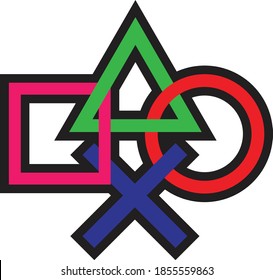 simple logo shape triangle circle cross box