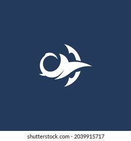 simple logo of shark and anchor .vector illustration for logo or icon