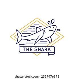 Simple Logo with Shark icon. Simple shark logo icon for social media, app and web design. Vector illustration.