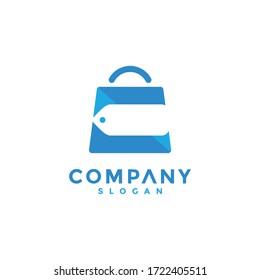 cesta de compras con logotipo sencillo y boleto