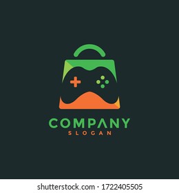 simple logo shopping cart and game stick