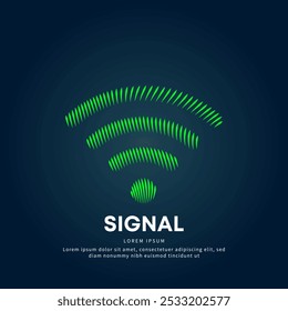 simple logo signal icon Illustration in a linear style. Abstract line art Wifi icon Logotype concept icon. Vector logo Wireless icon color silhouette on a dark background. EPS 10