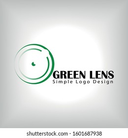 simple logo with a sketch of a green lens