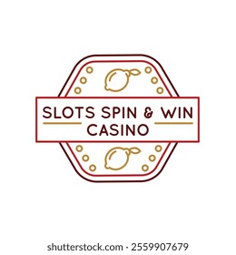 Simple Logo with slots spin icon ideal for representing card games like poker and blackjack in apps, websites, and promotional materials. Vector illustration.