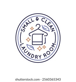 Simple Logo with Small and clean laundry room icon. Simple logo with laundry room icon for social media, app, and web design. Vector illustration.