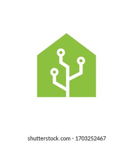 Logotipo sencillo para una elegante casa verde