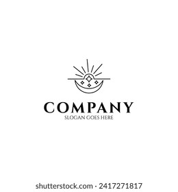 Simple logo of solar system, Universe logo icon