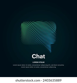 simple logo Speech Bubble Illustration in a linear style. Abstract line art Speech Bubble Logotype concept icon. Vector logo bubble talk color silhouette on a dark background. EPS 10