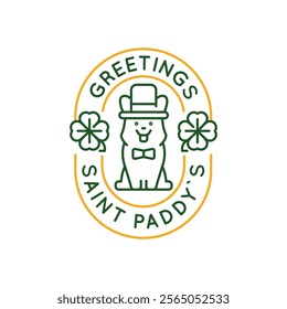 Simple Logo with St Paddy lucky day icon. Simple Logo with dog icon for social media, app, and web design. Vector illustration