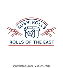 Simple Logo with Sushi rolls icon. Simple logo with sushi rolls icon for social media, app, and web design. Vector illustration