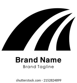 Simple logo symbol three ways black and white