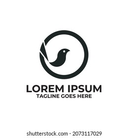Simple logo template of Bird isolated on flat style design. Logo template with a bird icon in a circle.