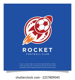 simple logo template for football club with rocket concept