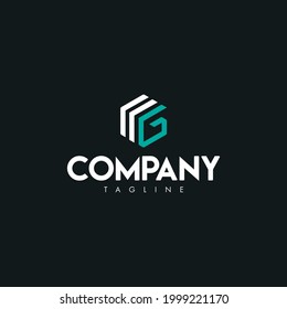 Simple logo template with geometric symbol.