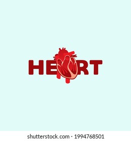 Simple logo template with a heart.