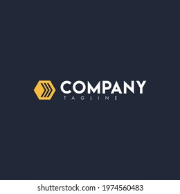 Simple logo template with a hexagon.
