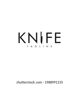 Simple logo template with a knife.