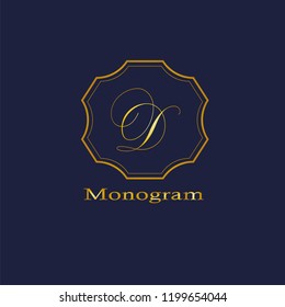A simple logo template with a letter D. Design for a restaurant or cafe, shop, boutique, hotel, heraldry, office.