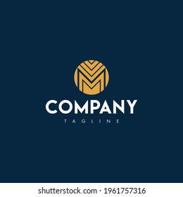 Simple logo template with letter m.
