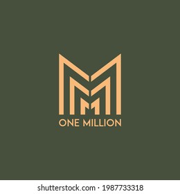 Simple plantilla de logotipo con letra m.