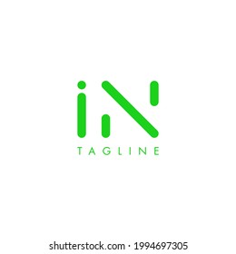 Simple plantilla de logotipo con las letras i y n.