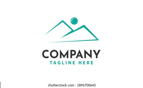 Simple logo template, mountain shape. Vector