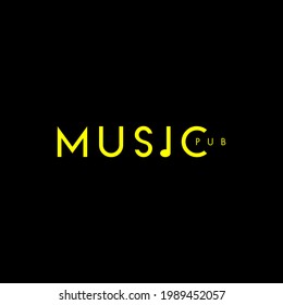 Simple logo template with musical note.