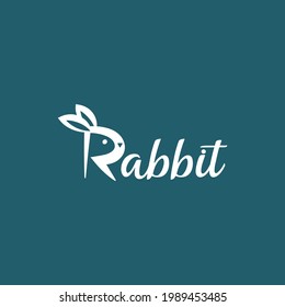 Simple logo template with a rabbit.