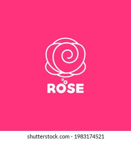 Simple logo template with a rose.