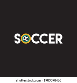 Simple logo template with a soccer ball.
