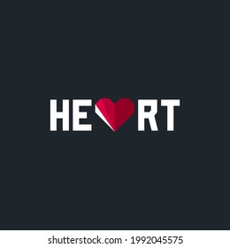Simple plantilla de logotipo con un corazón estilizado.