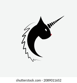 Simple logo template with unicorn concept for your company