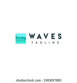 Simple logo template with waves.
