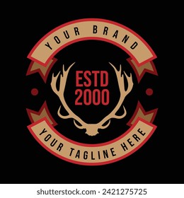 Simple logo template for your brand, easy to edit.