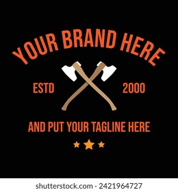 Simple logo template for your brand, easy to edit.