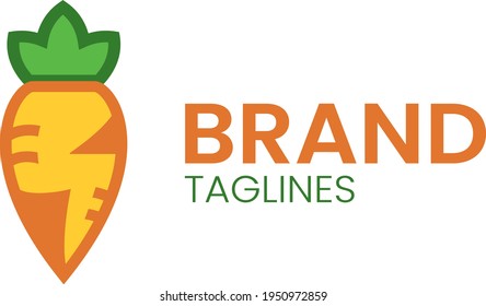 Simple logo of Thunder inside a carrot