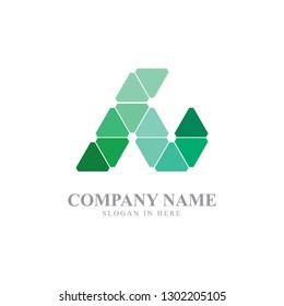 simple logo with triangles icon design template elements