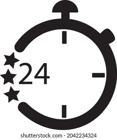 Logotipo simple veinticuatro horas de tiempo