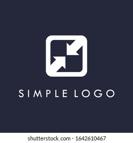 simple logo , two arrow shape isolated in dark background