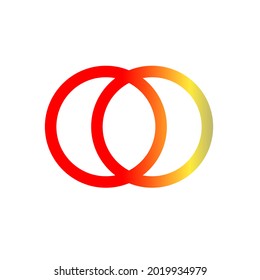 Simple logo of two circles with color gradient.