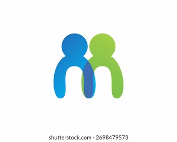 logotipo simples de duas figuras estilizadas, uma azul e outra verde, lado a lado.