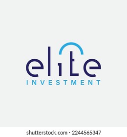 simple logo type elite investment. elite investment logo type vector design template with typography, modern and elegant styles isolated on white background styles. 