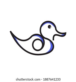 Simple logo using outline symbolizing a duck
